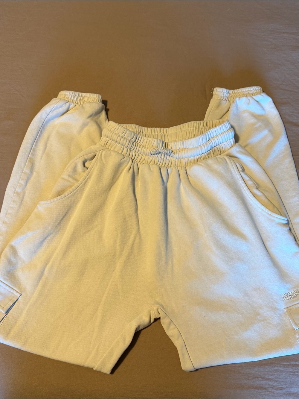 Women’s Cream Gymshark Cargo Joggers